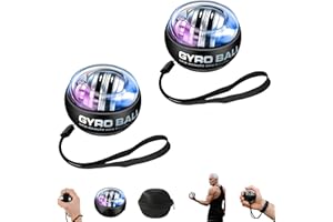 PSDEROUL Vital Wrist Ball, Vital Wrist Ball Exerciser, VitalWrist Balls Hand Exerciser,Auto-Start Gyroscopic Forearm Exercisers, Enhance Grip Strength,Adjustable Resistance with LED Lights