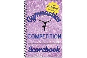 THREE CRAZY GIRLS GAME NIGHT ACCESSORIES Girls Gymnastics Competition Scorebook - Journal for Tracking Meet Scores, Individual and Team, All About me Page, Autograph Page, Photo Page, end of Season Goals - with Fun Stickers!