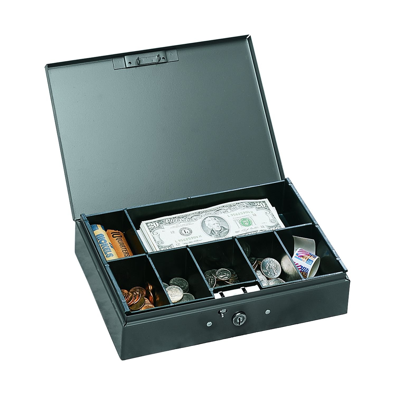 STEELMASTER Tiered (Cantilever) Cash Box, Gray, 2216194G2