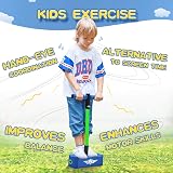 Toyzey Pogo Stick for Kids Green Blue - Foam Handle Safe Durable Toy view 3