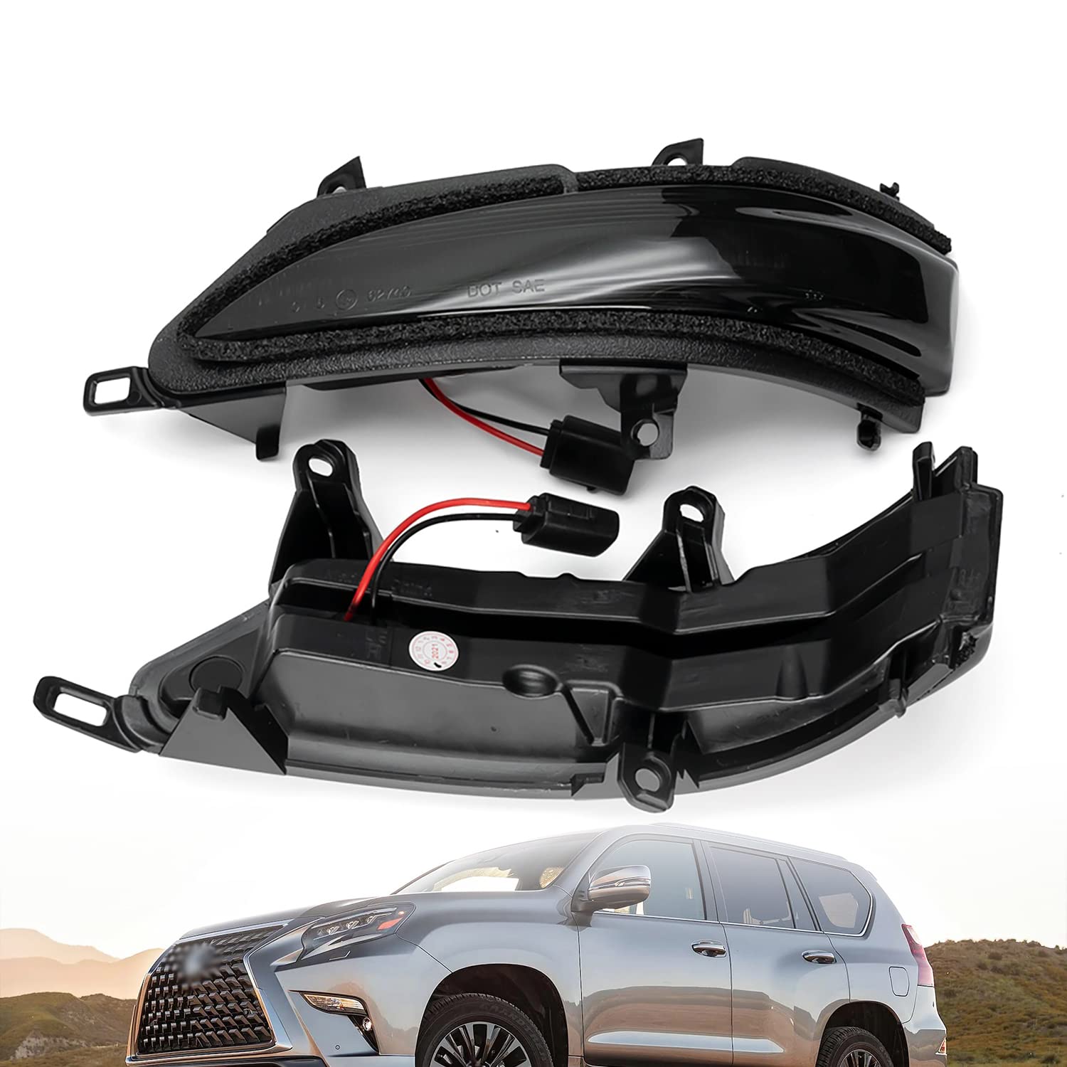 Autolightzone Smoked Sequential LED Side Mirror Lights For Subaru WRX, Forester, Impreza, Outback – Amber/White