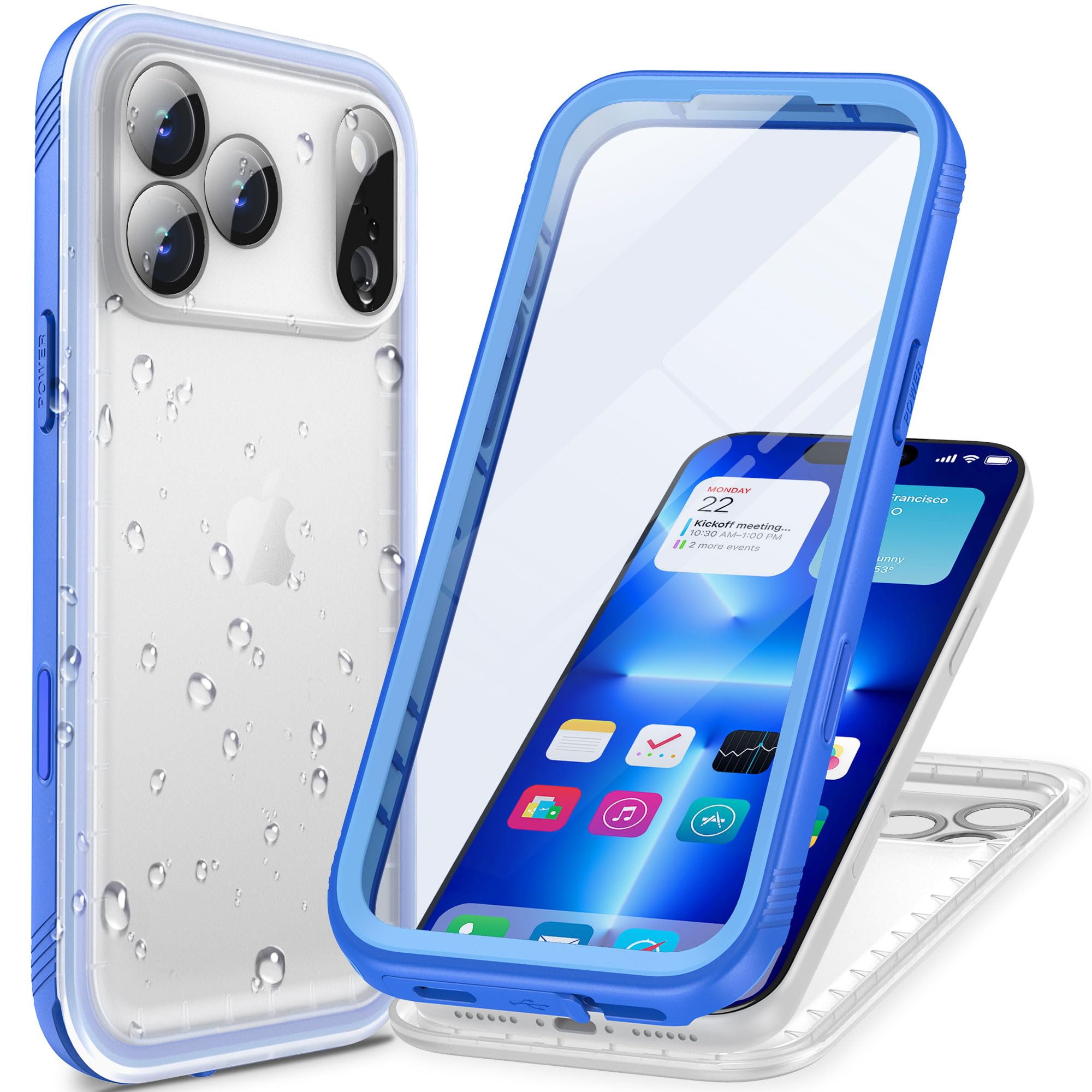 Photo 1 of Cozycase TOP Waterproof Case for iPhone 17 Pro Max - Military Heavy Duty 360 Shockproof Full Body with Screen Camera Protector Double IP68 Water Dust Drop Proof Hard Rugged 17PM Front Back Slim Cover