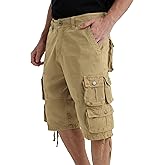 YGREYG Mens Cargo Shorts Long Capri Below The Knee Shorts 3/4 Relaxed Fit Long Shorts with Pockets