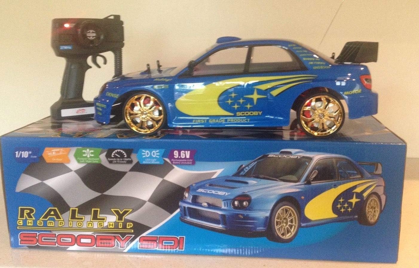 SUBARU IMPREZA STYLE RADIO REMOTE CONTROL CAR SPEEDS UP TO 20MPH 1:10 SCALE BLACK
