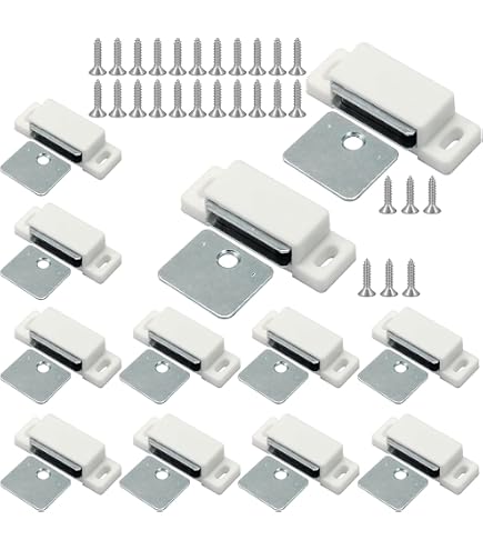 MPJ Shutter Hardware 50631-R 15lb Single Magnetic Catch White/zinc
