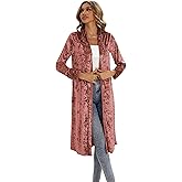 R.Vivimos Women's Long Sleeves Casual Velvet Jacket Open Front Cardigan Coat Outerwear