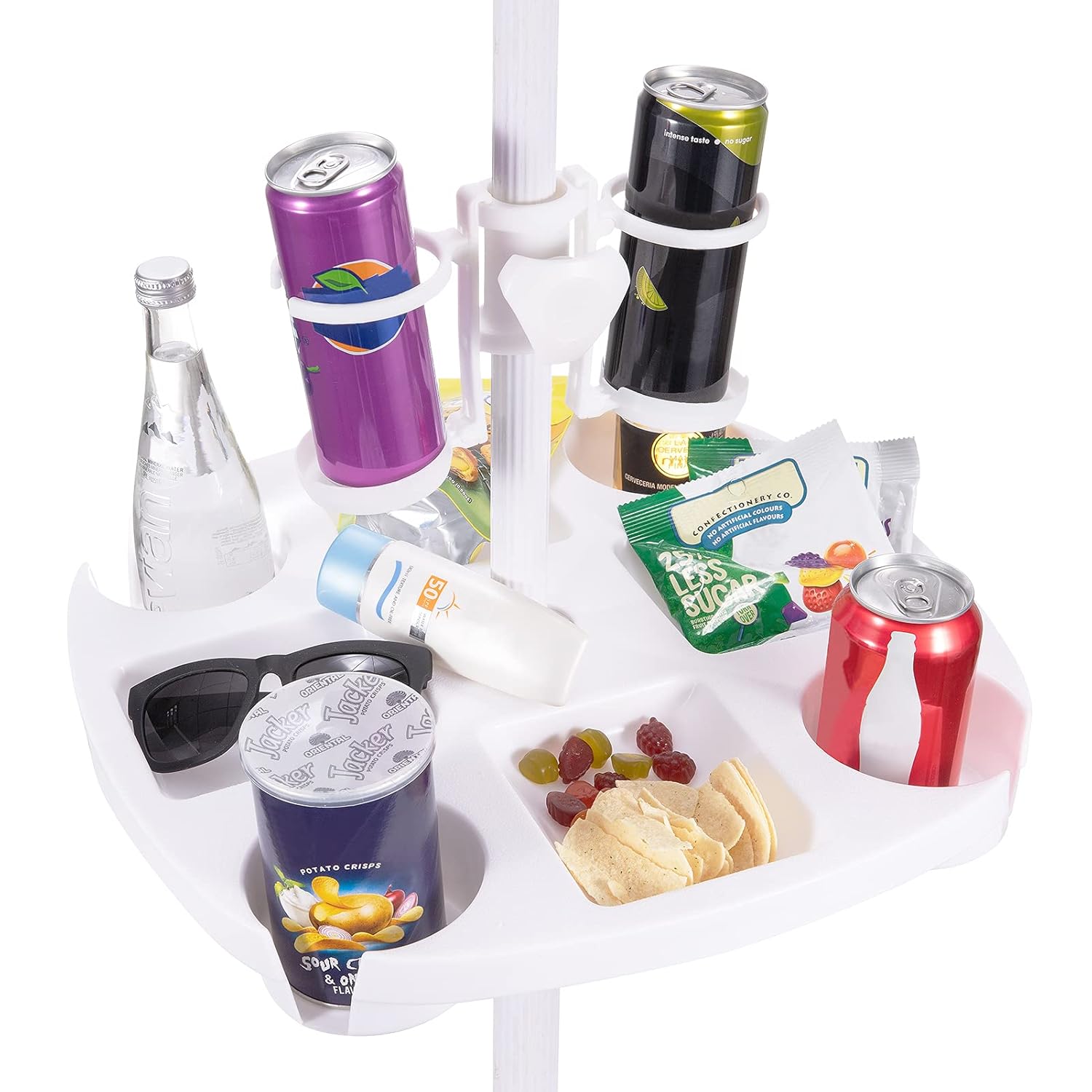 Beach Umbrella Table Tray Cup Holder Kits 16.8" x 16.8" Plastic