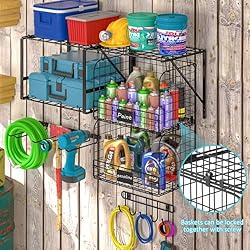ThreeHio Garage Shelf Wall Mounted with Wire