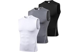 SPVISE 2 or 3 Pack Mens Compression Tank Top Moisture Wicking Sleeveless Athletic Undershirts Tshirts Base Layer for Workout