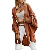 Miladusa Oversized Cardigans for Women Fall 2025 Trendy Open Front Batwing Sleeve Long Cardigan Sweaters