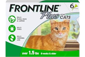FRONTLINE Plus Flea and Tick Treatment for Cats Over 1.5 lbs. 6 Treatments
