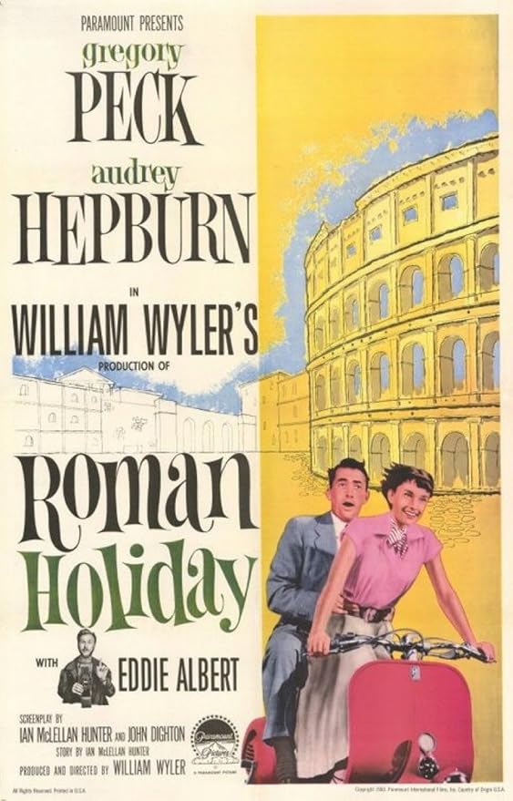Amazon Com Jionk Roman Holiday Movie Poster 11x17 Inch Home