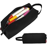 Fmeida Pencil Case Pouch Back to School Supplies Gift for Boys Girls Black | Eco-Friendly Fabric, Water-Resistant, Inner Pocket, Carry Handle, for School &amp; Office