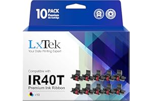 LxTek Calculator Roller Ribbons Replacement for IR40T IR-40T CP13 MP-12D to use with Sharp EL-1750V, EL-1801V HR-100TM,HR-170RC, P23-dhv CP13 (Black and Red, 10-Pack, Individually Sealed)
