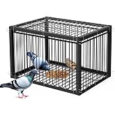 PAUQRWIE Pigeon Trap Cage Bird Traps for Small Birds | With One-Way Entry Trapping for Quail Chicks Doves Feral Cat Pigeon Coop, Stable and durable, One Way Entrance