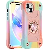 MARKILL Compatible with iPhone 15 Case 6.1 Inch with Built-in Kickstand, [Full Body Rugged Military Grade] Drop Protection Heavy Duty Case 3 in 1 Protective Durable Cover for iPhone 15.