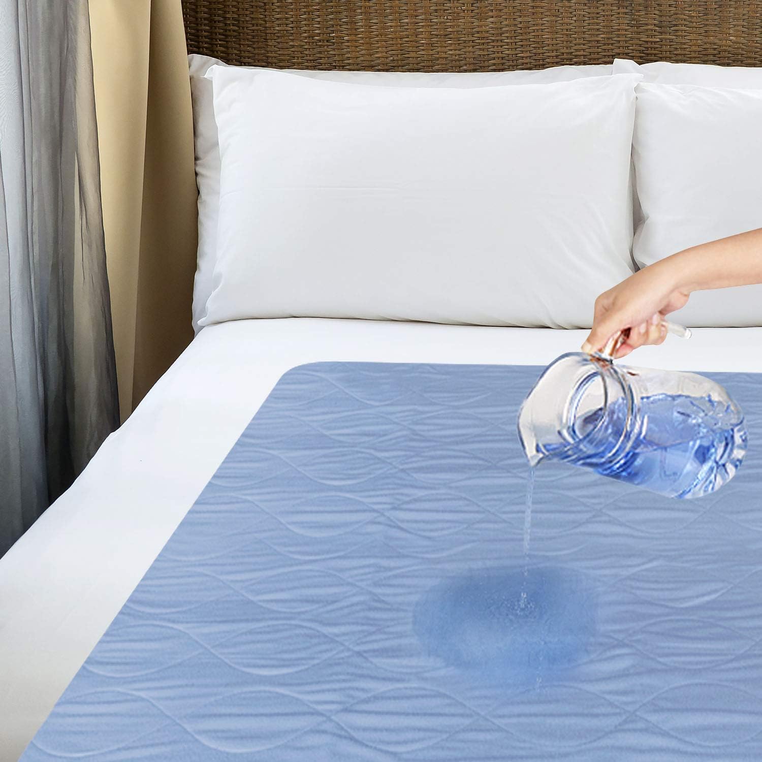 Utopia Bedding Waterproof Incontinence Underpads 34" x 52" (Pack of 4) - Washable and Reusable Bed Pads - Quilted and Absorbent Protector Pads for Adults and Kids (Blue): Health & Personal Care