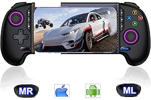 AXYBCOOL Wireless Mobile Gaming Controller, Mobile Game Controller for iphone/Android Handheld Gaming with Programmable/Hall Joystick/Turbo/Adjustable Dead Zone, Support Steam Link, Call of Duty, Roblox & Minecraft