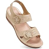 Sandals for Women Wedge Shoes: 2026 Comfortable Summer Dressy Platform Walking Sandals with Adjustable Hook Loop for Casual