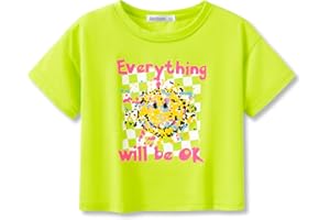 Serdomi Stylish Graffiti/Butterfly/Tropical Crop Top for Little & Big Girls - Cool Summer T-Shirt Clothes Size 6-18
