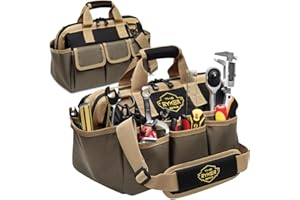 The Ryker Bag 14-Inch Tool Bag Organizer Small Tool Bag. Heavy Duty Tool Bags for Men/Women. Wide Mouth Tool Bag Small. 22 Pockets Toolbag