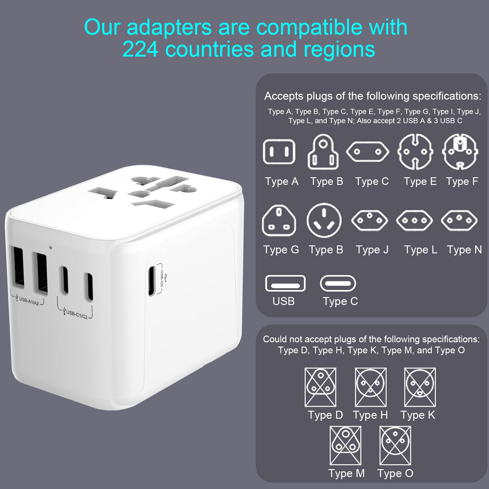 Mua Universal Travel Adapter, Diswoe Worldwide Travel Adapter with 2 ...