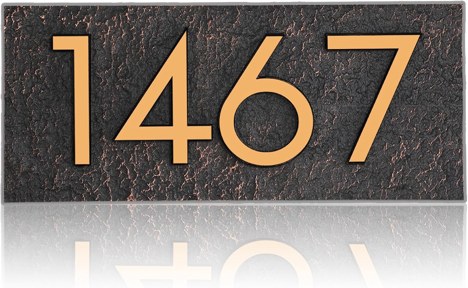 Plaques & Wall Art - Address Plaque Aluminum - Personalized Address Sign,House Number Sign Plaque,House Numbers for Outside,Made of Metal 1/4‘’ Thick Clear Font,Wall Mounted,4 Colors 911 Visibility 9.8''' x 4.1‘’ (Red Copper)