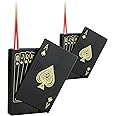 Jet Torch Lighter, 2 Pack, Red Flame Ace Card Lighter, Cool Lighter Windproof Poker Design, Refillable Butane, for Outdoor, Indoor, Camping, BBQ, Candle, Birthday, Gift (Without Gas)