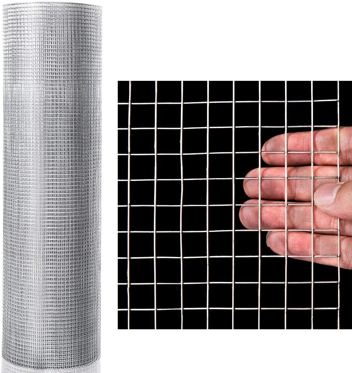 Goplus 36'' x 50' Hardware Cloth, 1/2 inch Welded Cage Wire Galvanized Hardware Cloth Metal Mesh Chicken Netting Rabbit Fence Wire Window (36'' x 50') - - 