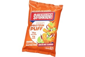 Smarter Snacks Protein Puffs, Chili & Lime, Vegan, Natural Ingredients, Gluten Free, 50g x 12