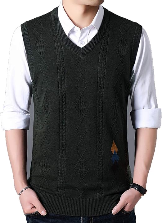 Sweater Men VNeck Sleeveless Vest Pull Homme Knitted Cashmere Wool