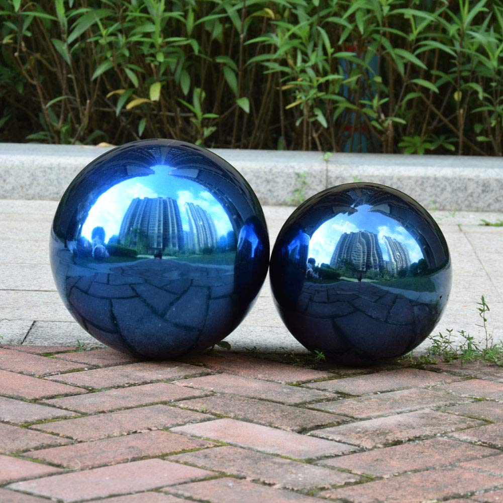 HoDSi 25 C/10 Inch Diaeter Gazing Globe Irror Ball,Silver Stainless Steel Polished