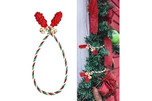 SEUNKIEER 12PCS Christmas Wreaths Ties with Bell, Garland Banister Ties, Flexible Reusable Wreath Twist Tie Tie for Stairs Rail Decoration,Christmas Socks Fixing,Banner Home Decoration (Multi Color)