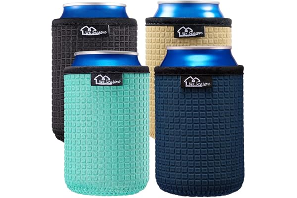 WKieason 12oz Standard Can Sleeves Insulators Sleeves Standard Can Covers 12OZ Beer Bottle Sleeves Coolers Holder Non-slip Ne