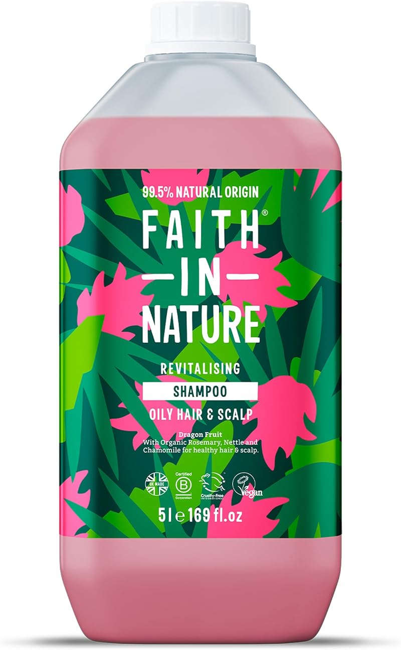 Faith In Nature Dragon Fruit Shampoo 5L Refill Oily Hair Vegan No SLS Silicones