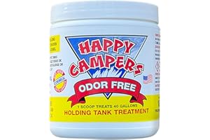 Happy Campers RV Toilet Treatment - Powerful Odor Control, Long-Lasting RV Tank Treatment - Prevents Clogs, Buildup, Sensor Failure - Keeps Holding Tank Clean & Healthy, Odor Free