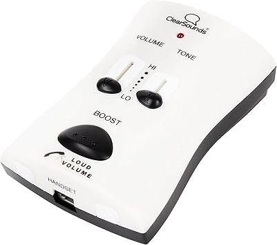 Amazon Com Clearsounds Wil95 Ultraclear Portable Telephone Amplifier For Corded Digital And Voip Phones With Up To 40db Amplification Ac Powered White Headphone Amps Electronics