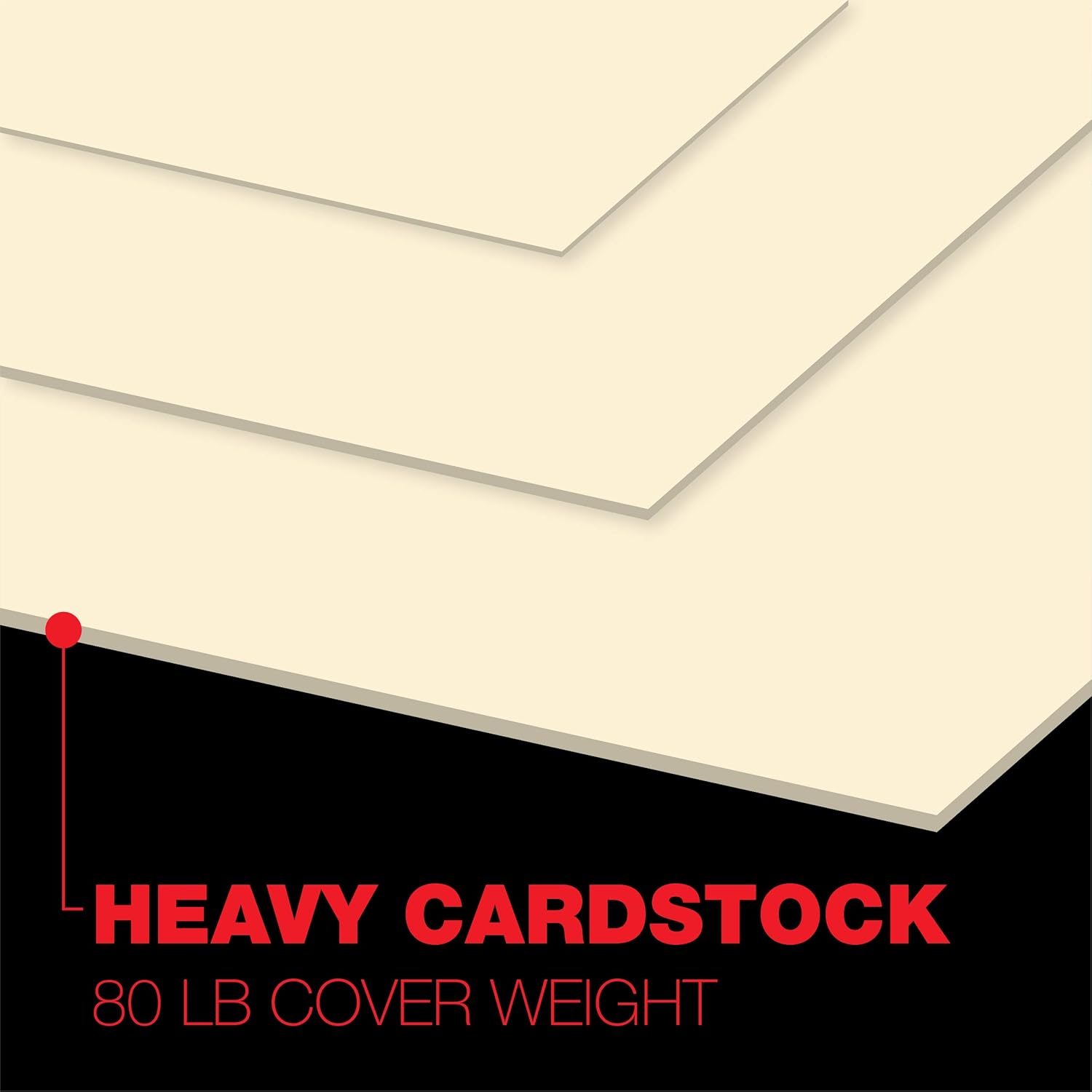 Accent Opaque Cream-Colored 8.5” x 11” Cardstock Paper, 80lb, 216gsm – 250 Sheets (1 Ream) – Premium Super Smooth Heavy Cardstock, Warm White Printer Paper for Ink Heavy Projects – 121978R: Office Products