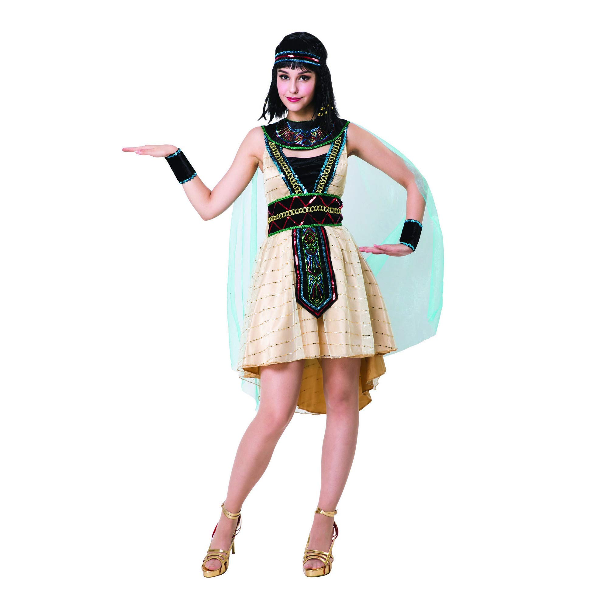 Bristol Novelty AF066 Egyptian Queen Costume, Women, Multi-Colour, One Size