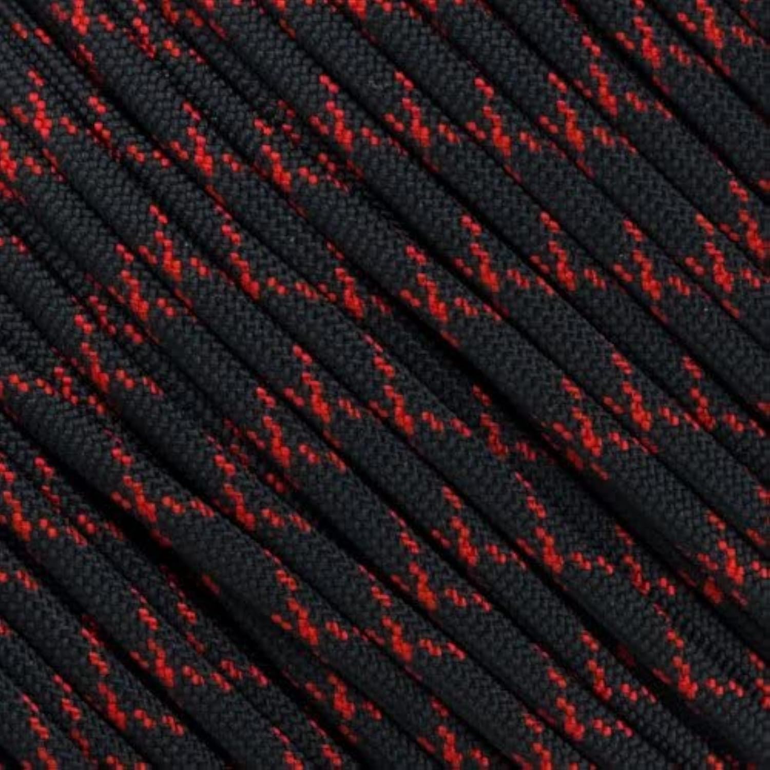 West Coast Paracord Multi Color Nylon Military Paracord 550 Type III 7 Strand Utility Cord Rope - 100 Foot Hanks (Black with Imperial Red X)