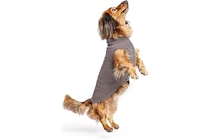 Gold Paw Stretch Fleece Dog Coat, Stretchy Pet Sweater, Machine Washable Pullover for Winter and Fall, Charcoal, 12