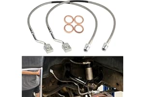 ANYDUCK 89370 Front and Rear Brake Line Flexible Stainless Steel Braided Line Hose for 2007-2019 Chevy Silverado Tahoe, for 2007-2019 GMC Yukon Sierra 1500 2500 3500HD
