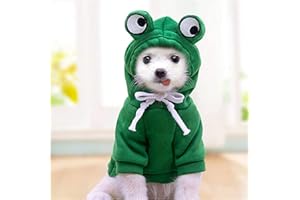 CIMIKY Funny Dog Hoodie, Dog Sweater Cute Apple Banana Frog Shape Warm Jacket for Pet Fashion Cold Weather Wear Outfit Outerwear for Small Medium Dogs Cats Green M