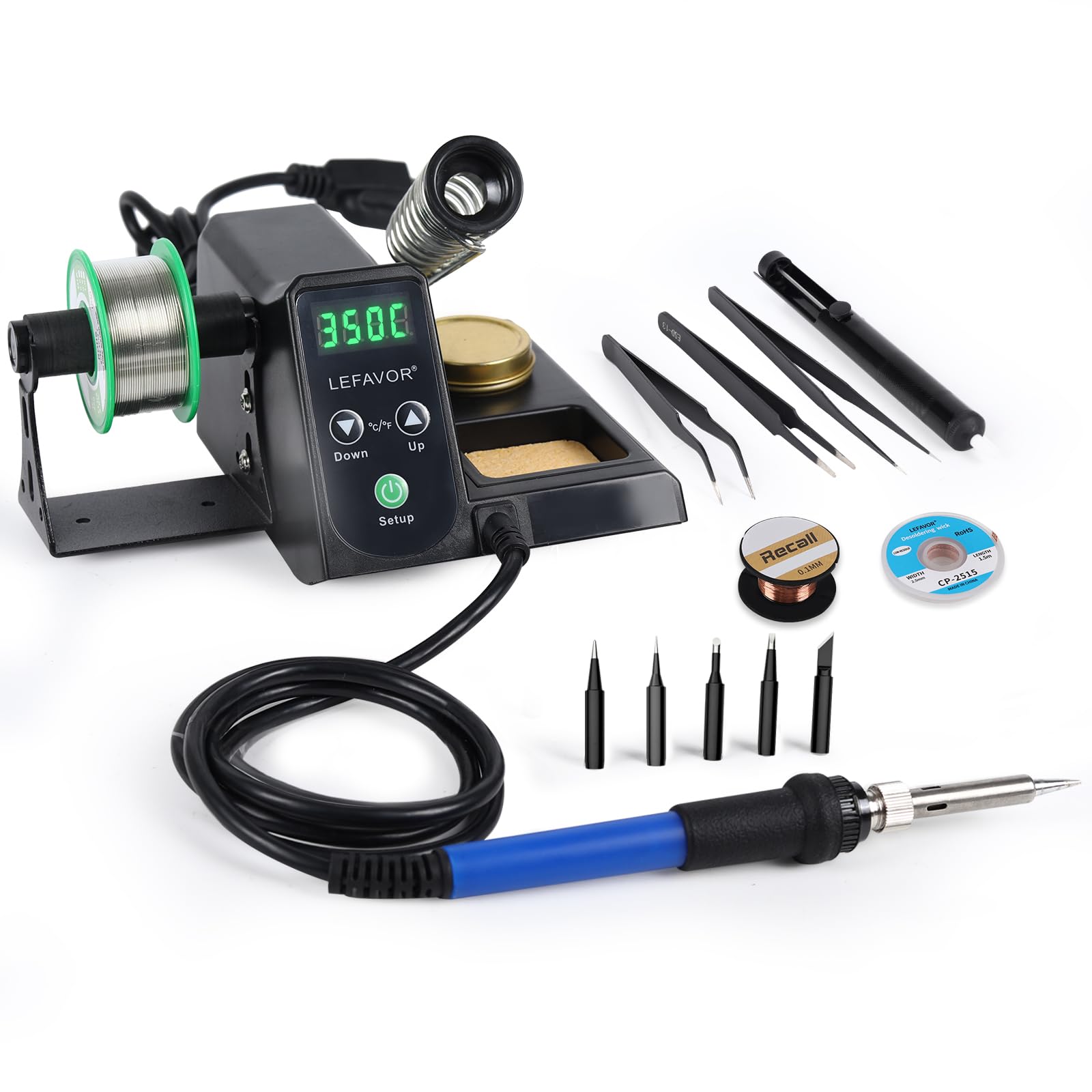 Photo 1 of ?Larlarsa DS936 Soldering Station - Digital Soldering Station Kit, 60W Soldering Iron (356°F-896°F) with 5 Extra Lead free Tips, Lead-Free Solder Wire, Sleep Mode, ESD Safe, Auto Calibration