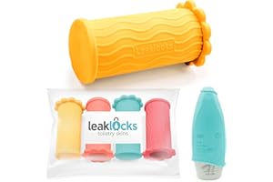 RINSEROO LeakLocks® Toiletry Skins™ Elastic Sleeve for Leak Proofing Travel Container in Luggage. For Standard and Travel Sized Toiletries. Reusable Accessory for Travel Bag Suitcase and Carry-on Luggage