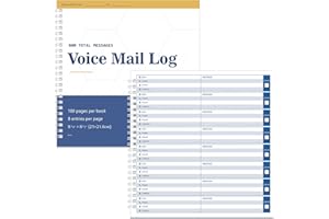 Geyee Phone Message Voice Mail Log Book 8. 27 x 8. 5 Inches Voicemail Message Pads 8 Per Page, 800 Book for Office(2 Pads)