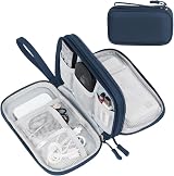 FYY Travel Cable Organiser 2-Layer Pouch Navy Blue Tech Accessories Bag
