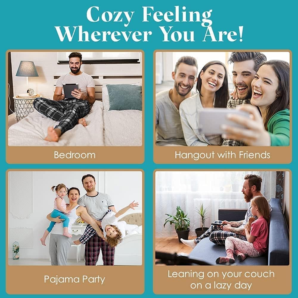 *All Variations Included* Active Club Men's Fleece Pajama Pants - Plaid PJs with Pockets - Lounge Pants for Sleepwear (Buffalo Red Plaid, Medium)