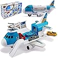 Tuko Transport Cargo Airplane Car Toy Play Set for 3+ Years Old Boys and Girls(Blue)