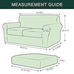 CHUN YI 3 Pieces Stretch Loveseat Sofa Cover for 2